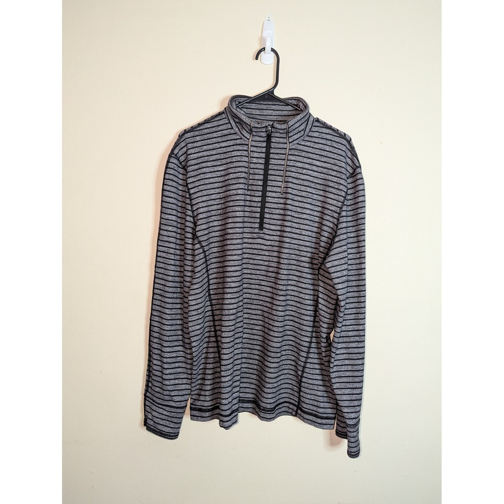 Lululemon Metal Vent Tech 1/2 Zip Pullover Mens Large Striped Long Sleeve - Picture 2 of 9